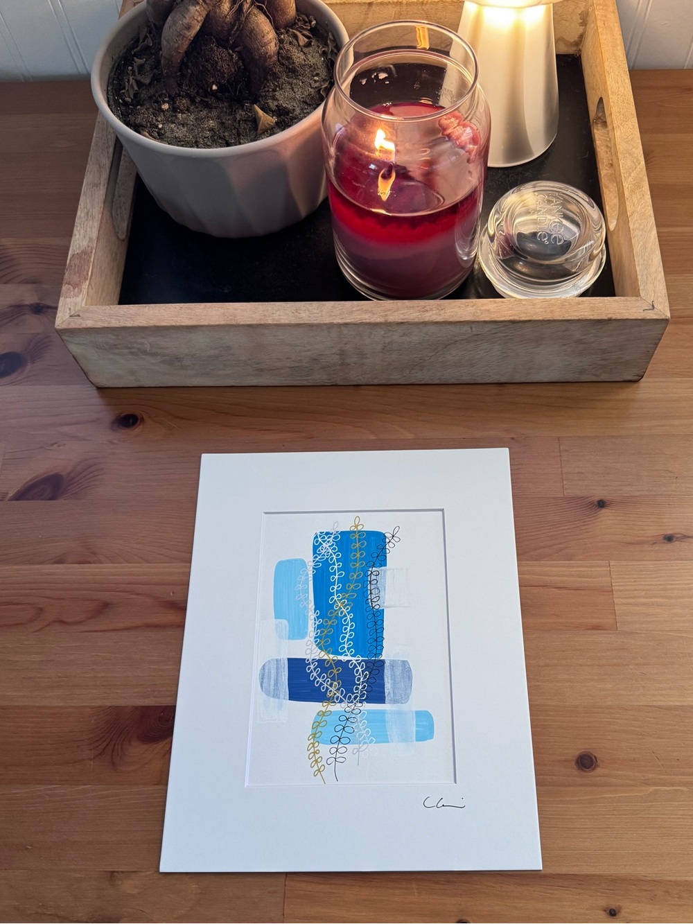 New Original Signed Artwork Ink, Chalk and Marker on Paper